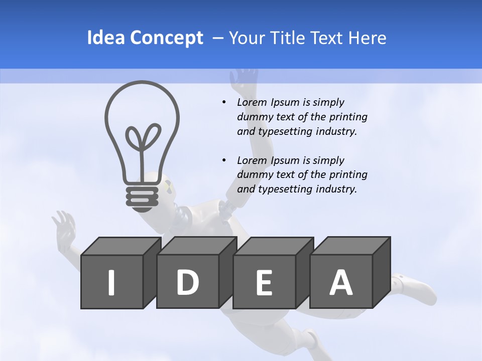 Skydiving Diver Blue PowerPoint Template
