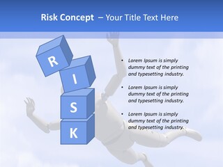 Skydiving Diver Blue PowerPoint Template