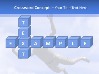 Skydiving Diver Blue PowerPoint Template