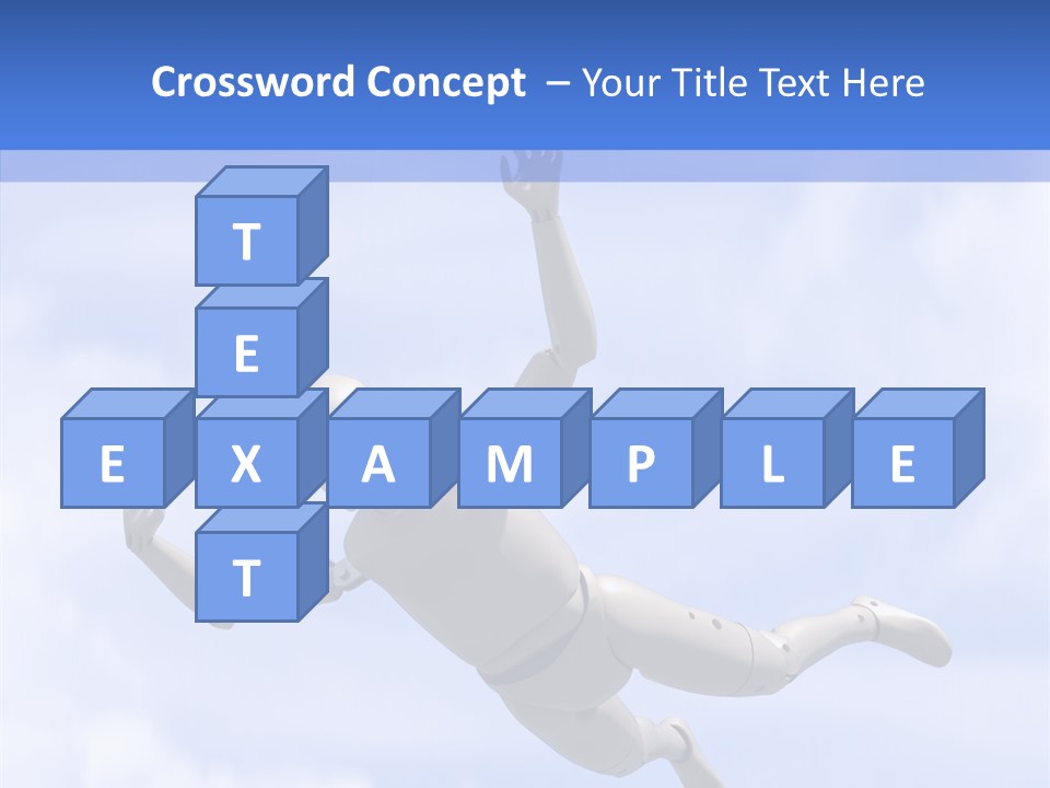 Skydiving Diver Blue PowerPoint Template