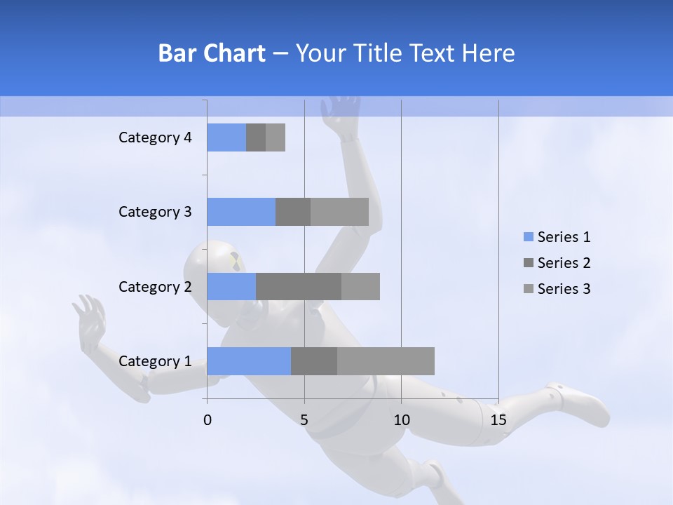 Skydiving Diver Blue PowerPoint Template