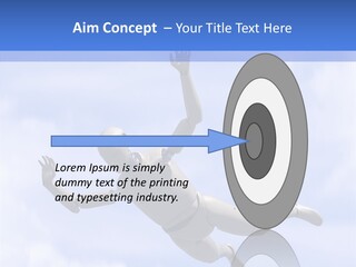 Skydiving Diver Blue PowerPoint Template
