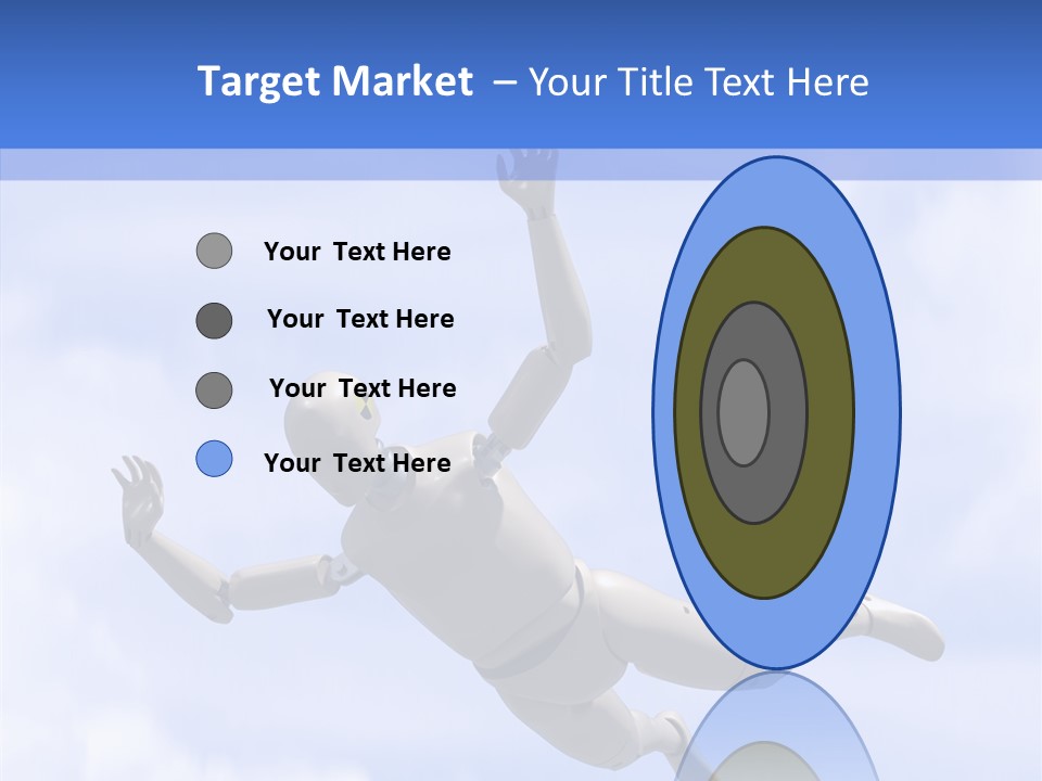 Skydiving Diver Blue PowerPoint Template