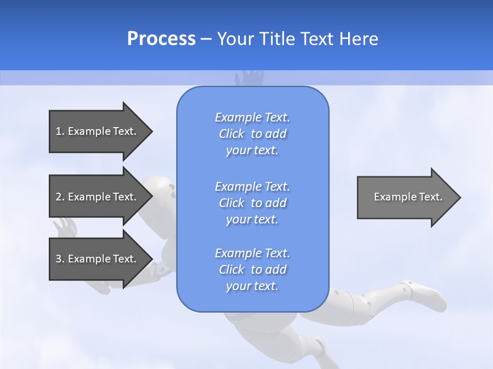 Skydiving Diver Blue PowerPoint Template