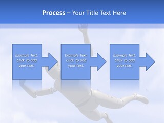 Skydiving Diver Blue PowerPoint Template