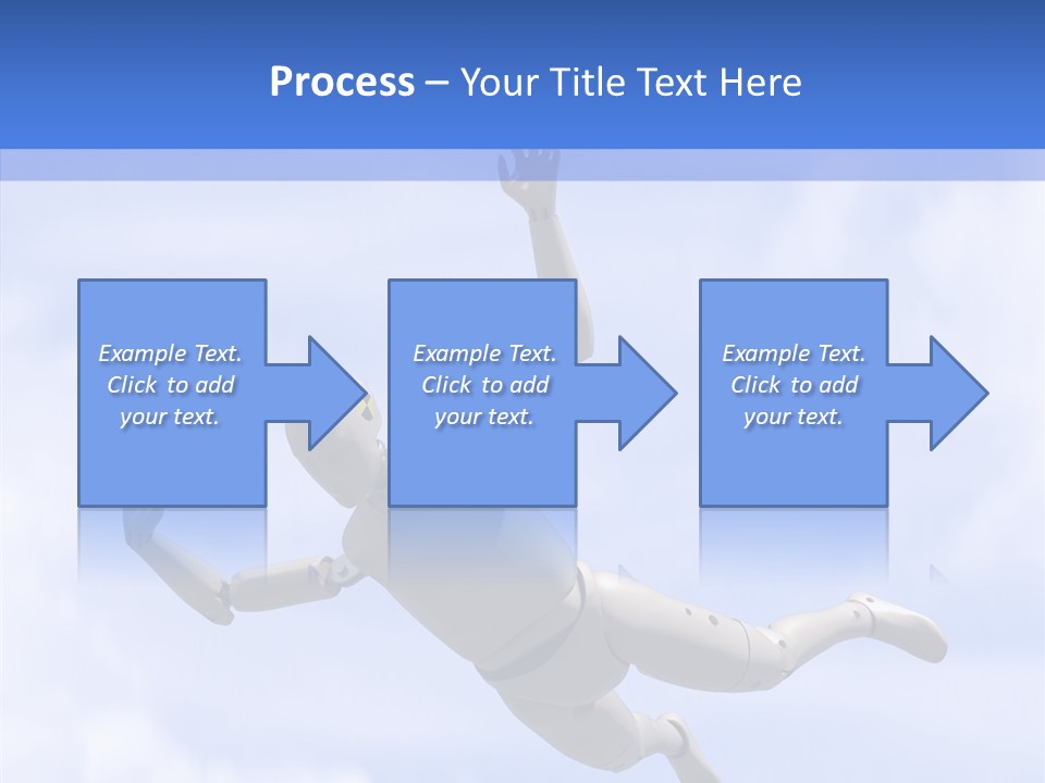 Skydiving Diver Blue PowerPoint Template
