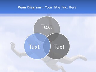 Skydiving Diver Blue PowerPoint Template