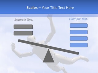 Skydiving Diver Blue PowerPoint Template