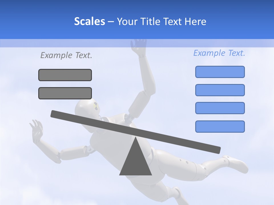 Skydiving Diver Blue PowerPoint Template