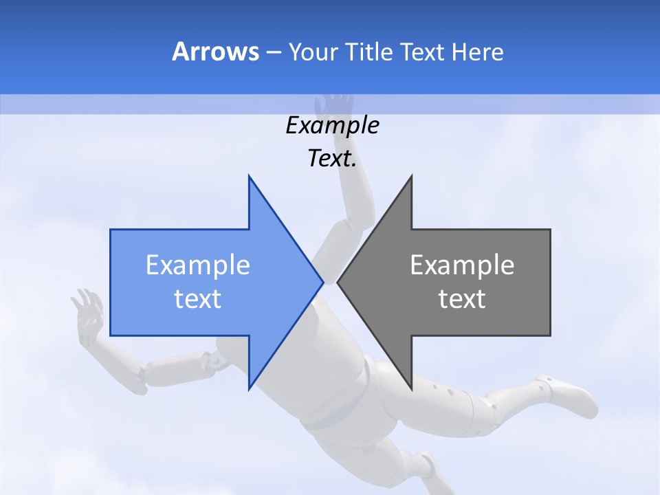 Skydiving Diver Blue PowerPoint Template