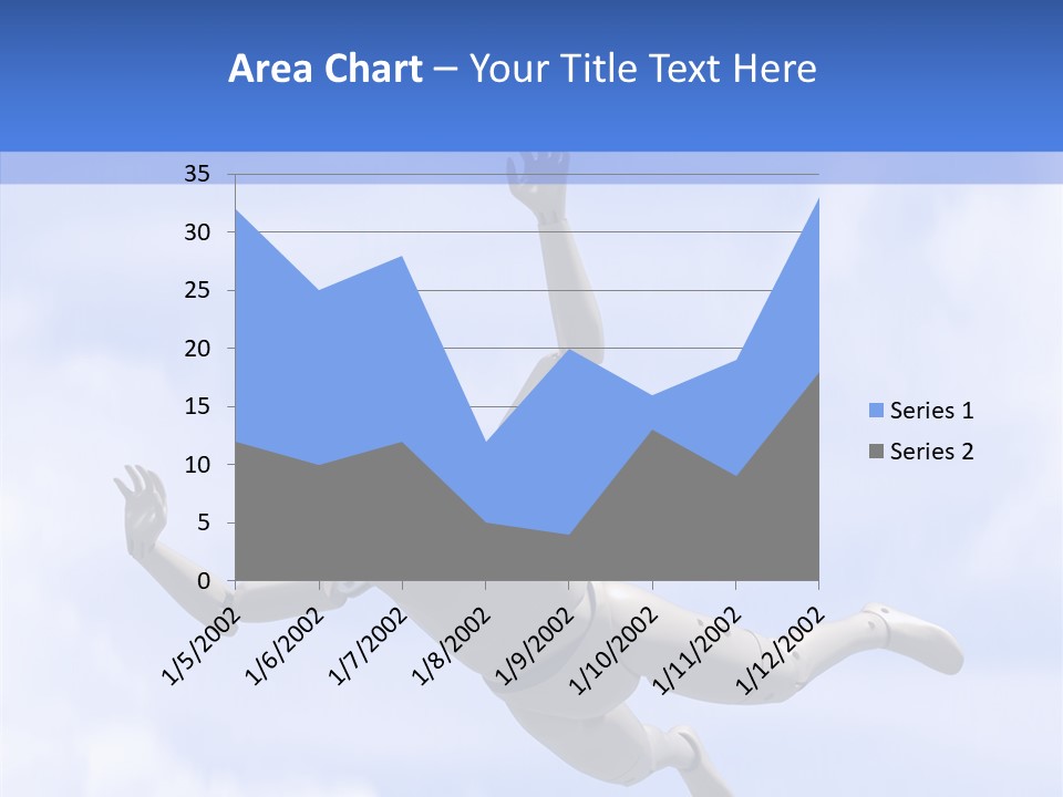 Skydiving Diver Blue PowerPoint Template