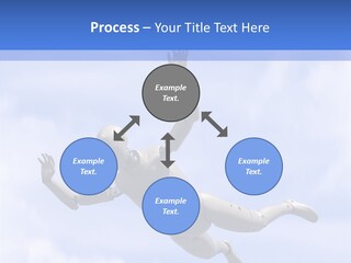 Skydiving Diver Blue PowerPoint Template