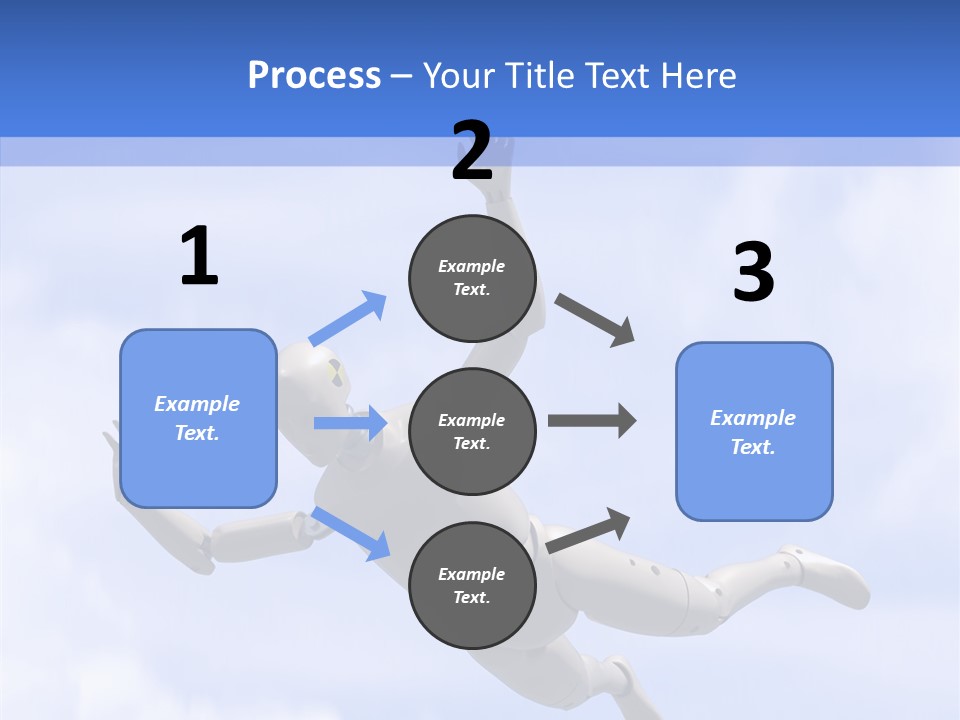 Skydiving Diver Blue PowerPoint Template