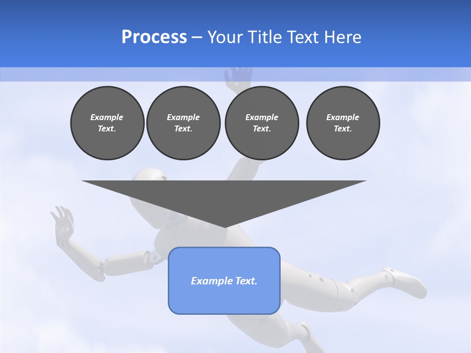 Skydiving Diver Blue PowerPoint Template