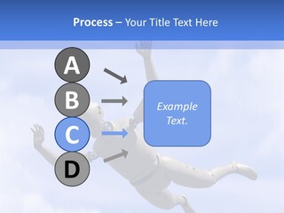 Skydiving Diver Blue PowerPoint Template