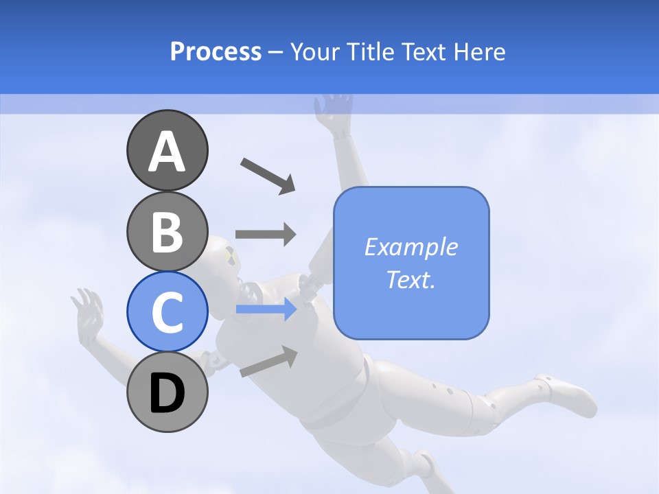 Skydiving Diver Blue PowerPoint Template