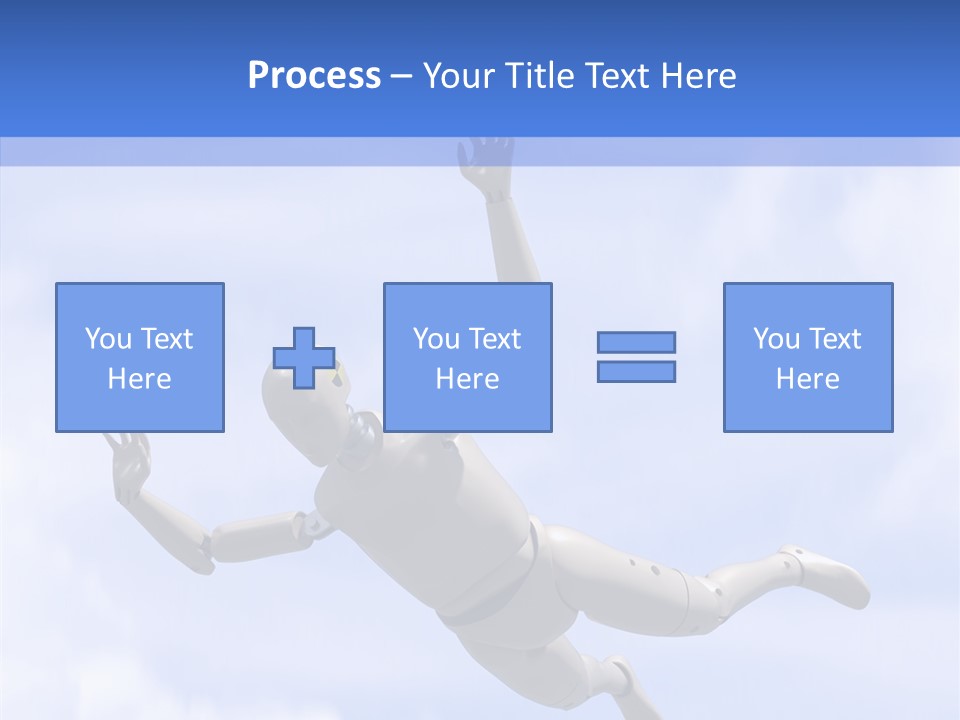 Skydiving Diver Blue PowerPoint Template