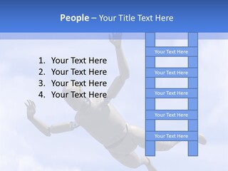 Skydiving Diver Blue PowerPoint Template