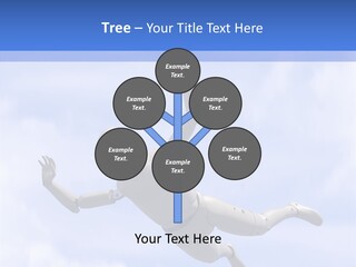 Skydiving Diver Blue PowerPoint Template