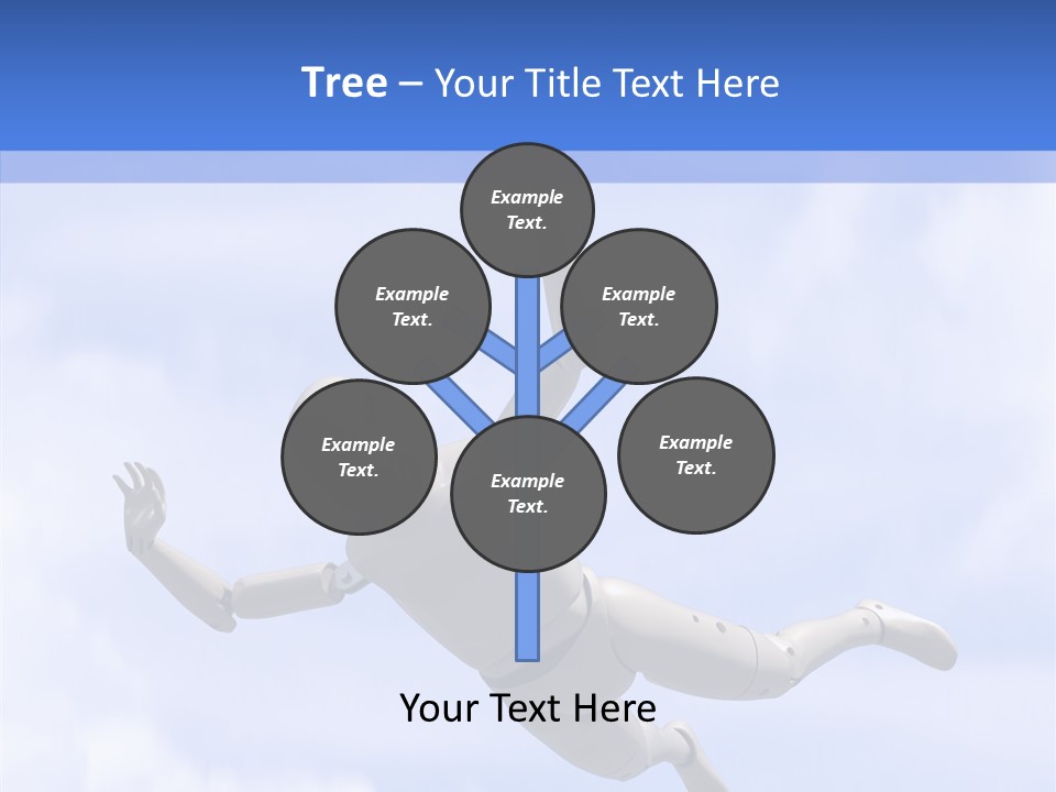Skydiving Diver Blue PowerPoint Template