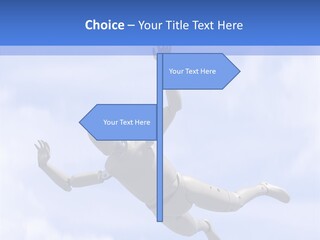 Skydiving Diver Blue PowerPoint Template
