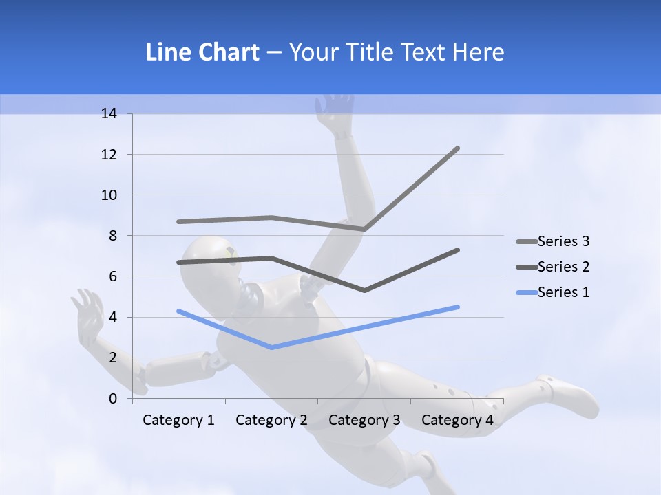 Skydiving Diver Blue PowerPoint Template