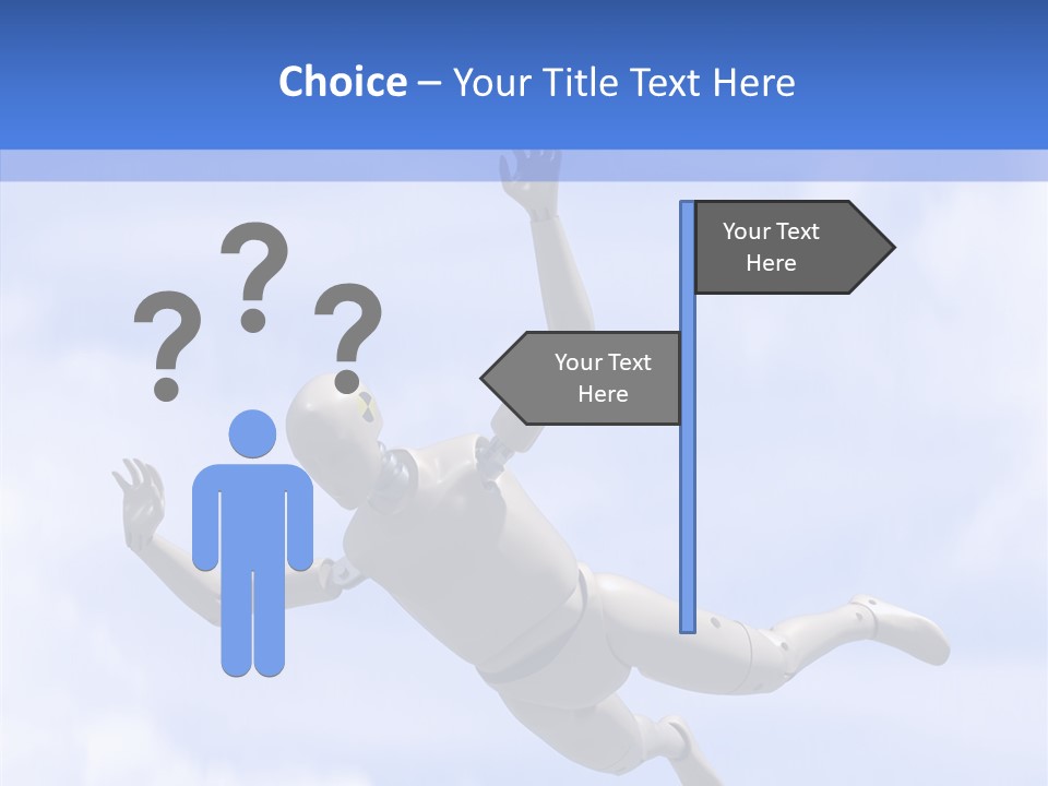 Skydiving Diver Blue PowerPoint Template