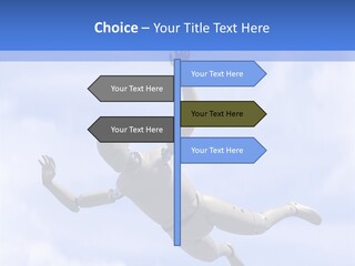 Skydiving Diver Blue PowerPoint Template