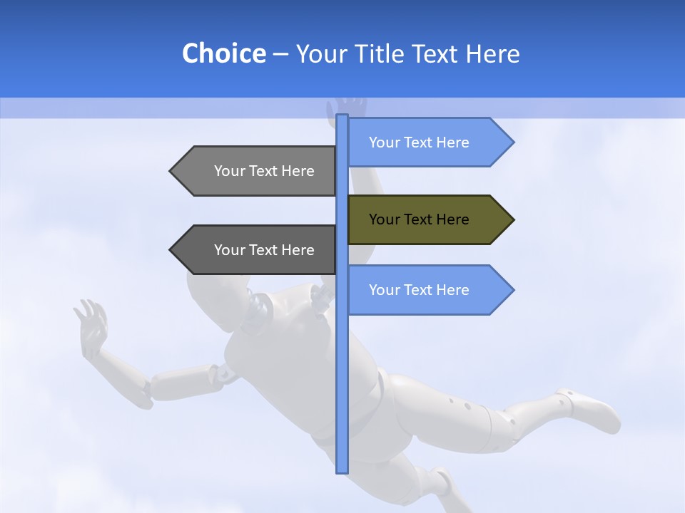 Skydiving Diver Blue PowerPoint Template