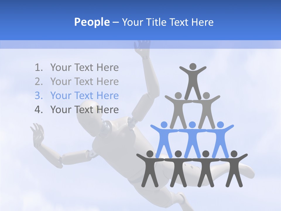 Skydiving Diver Blue PowerPoint Template