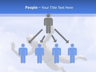 Skydiving Diver Blue PowerPoint Template
