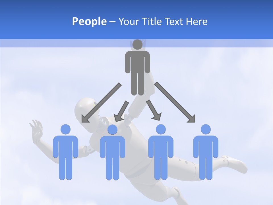Skydiving Diver Blue PowerPoint Template