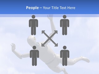 Skydiving Diver Blue PowerPoint Template