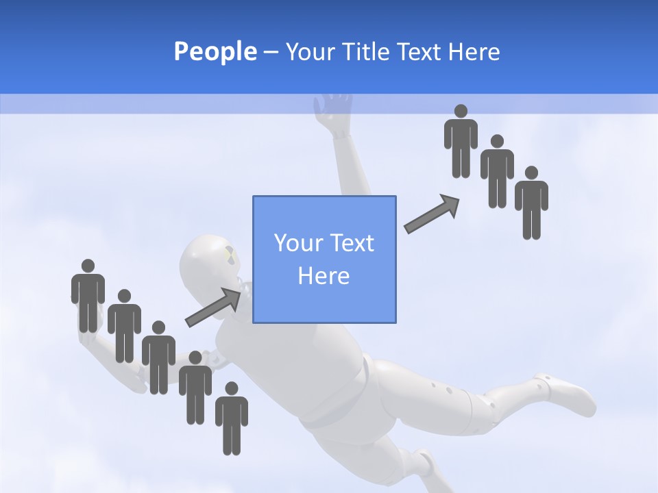 Skydiving Diver Blue PowerPoint Template