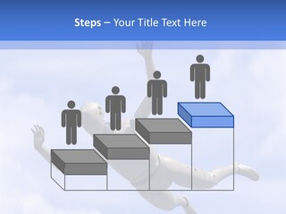 Skydiving Diver Blue PowerPoint Template
