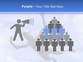 Skydiving Diver Blue PowerPoint Template