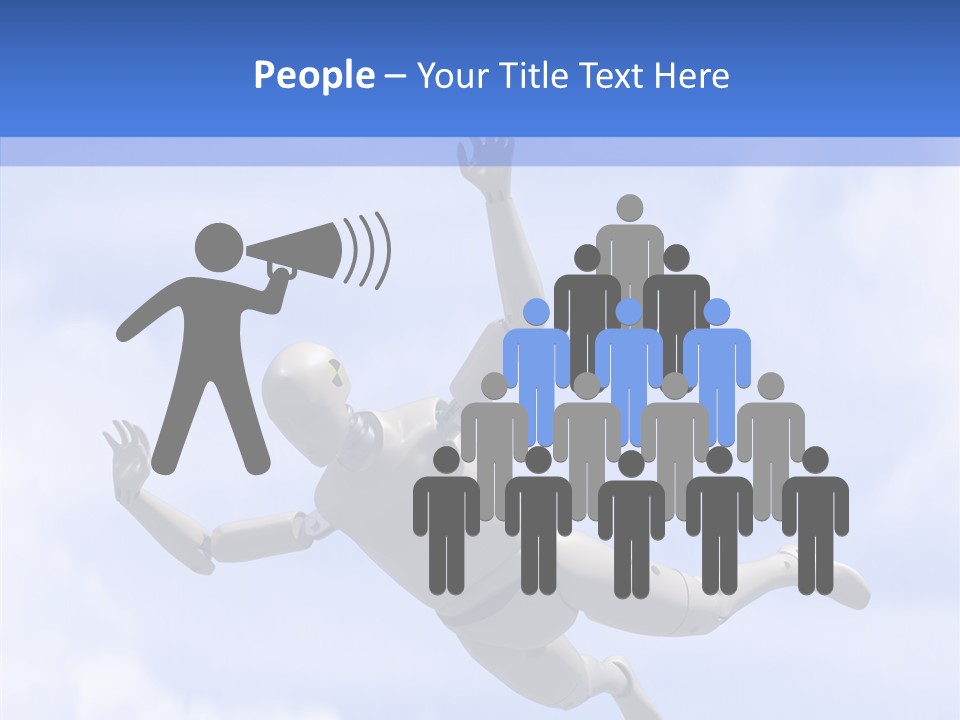 Skydiving Diver Blue PowerPoint Template