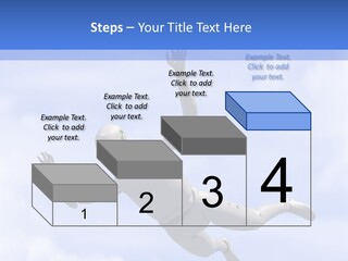 Skydiving Diver Blue PowerPoint Template