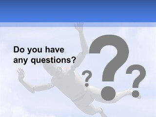 Skydiving Diver Blue PowerPoint Template