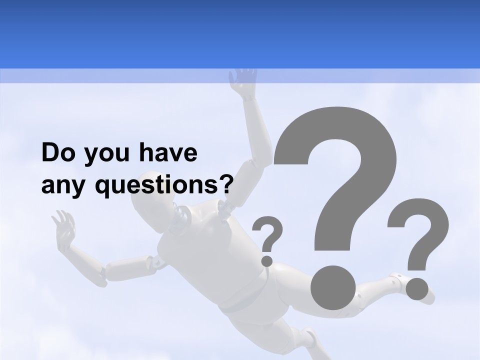 Skydiving Diver Blue PowerPoint Template