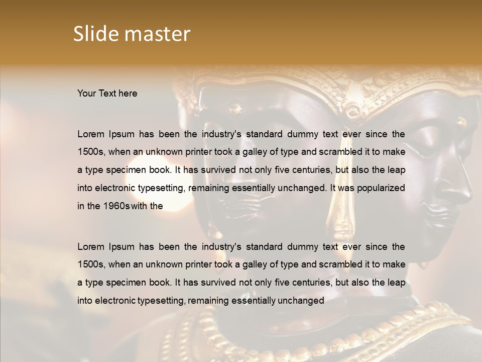 Gold Zen Prayer PowerPoint Template