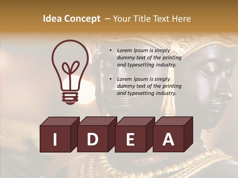 Gold Zen Prayer PowerPoint Template