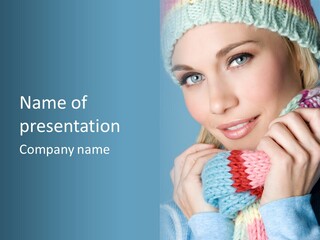 Scarf Youth Sweater PowerPoint Template