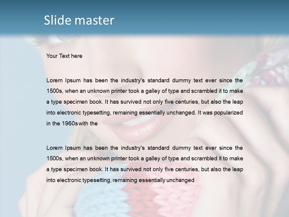 Scarf Youth Sweater PowerPoint Template