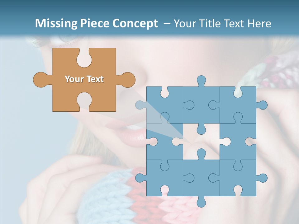 Scarf Youth Sweater PowerPoint Template