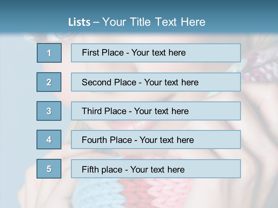 Scarf Youth Sweater PowerPoint Template