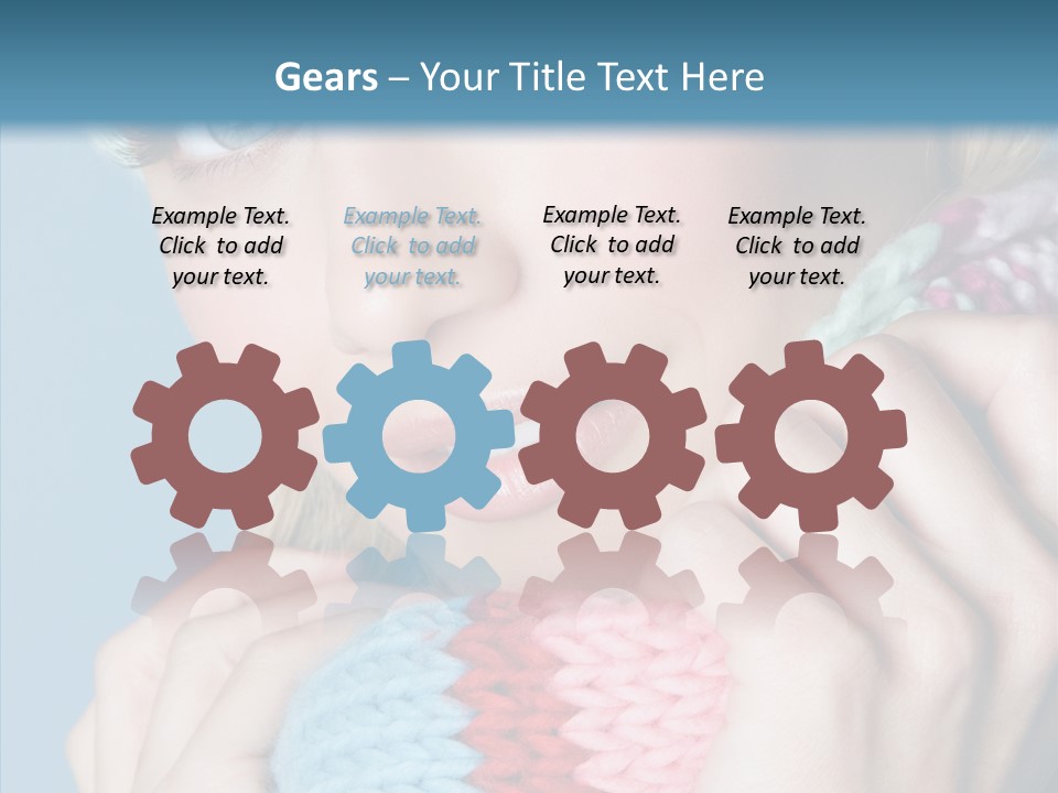 Scarf Youth Sweater PowerPoint Template