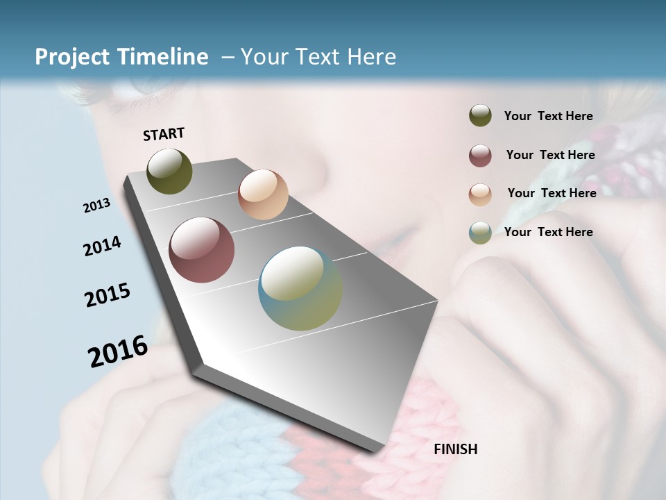 Scarf Youth Sweater PowerPoint Template