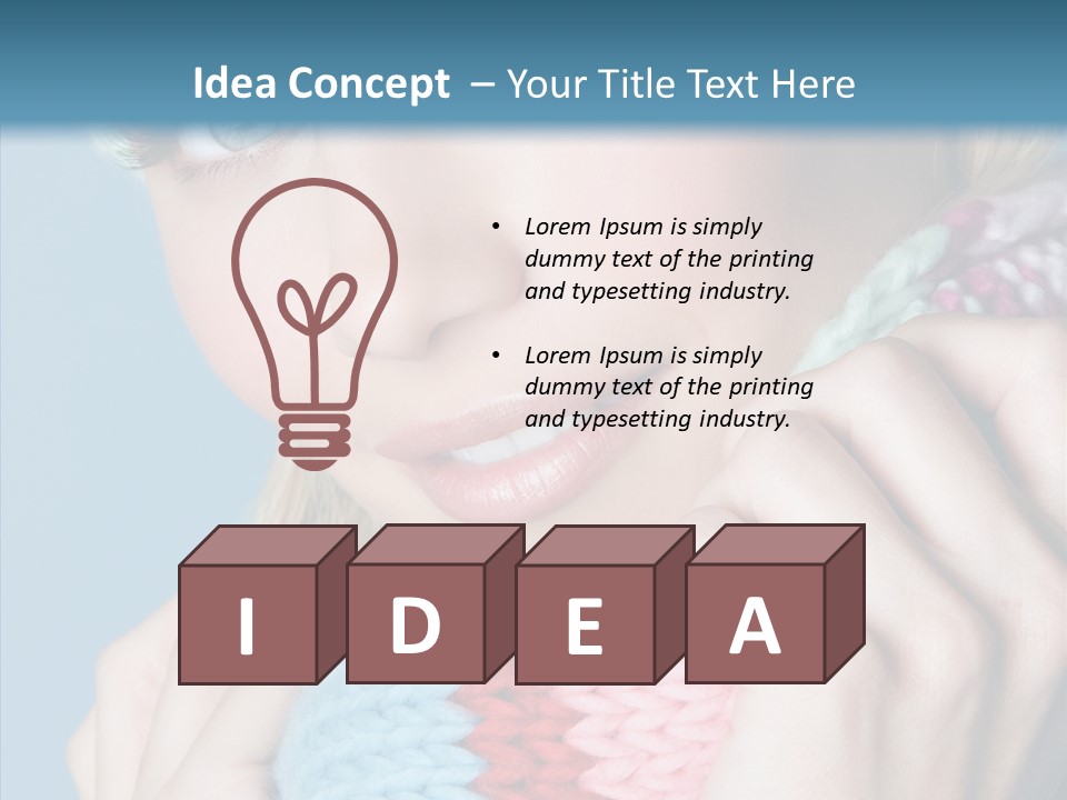 Scarf Youth Sweater PowerPoint Template