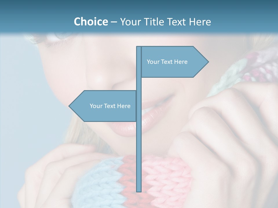 Scarf Youth Sweater PowerPoint Template